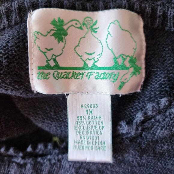 Vintage Quacker Factory Embellished Sequins Heart Butterfly Sweater Womens 1X - Picture 11 of 13